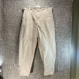Blank Nyc Paper Bag Waist Utility Zip Leg Pants Biege Tan Sz 30 Cotton